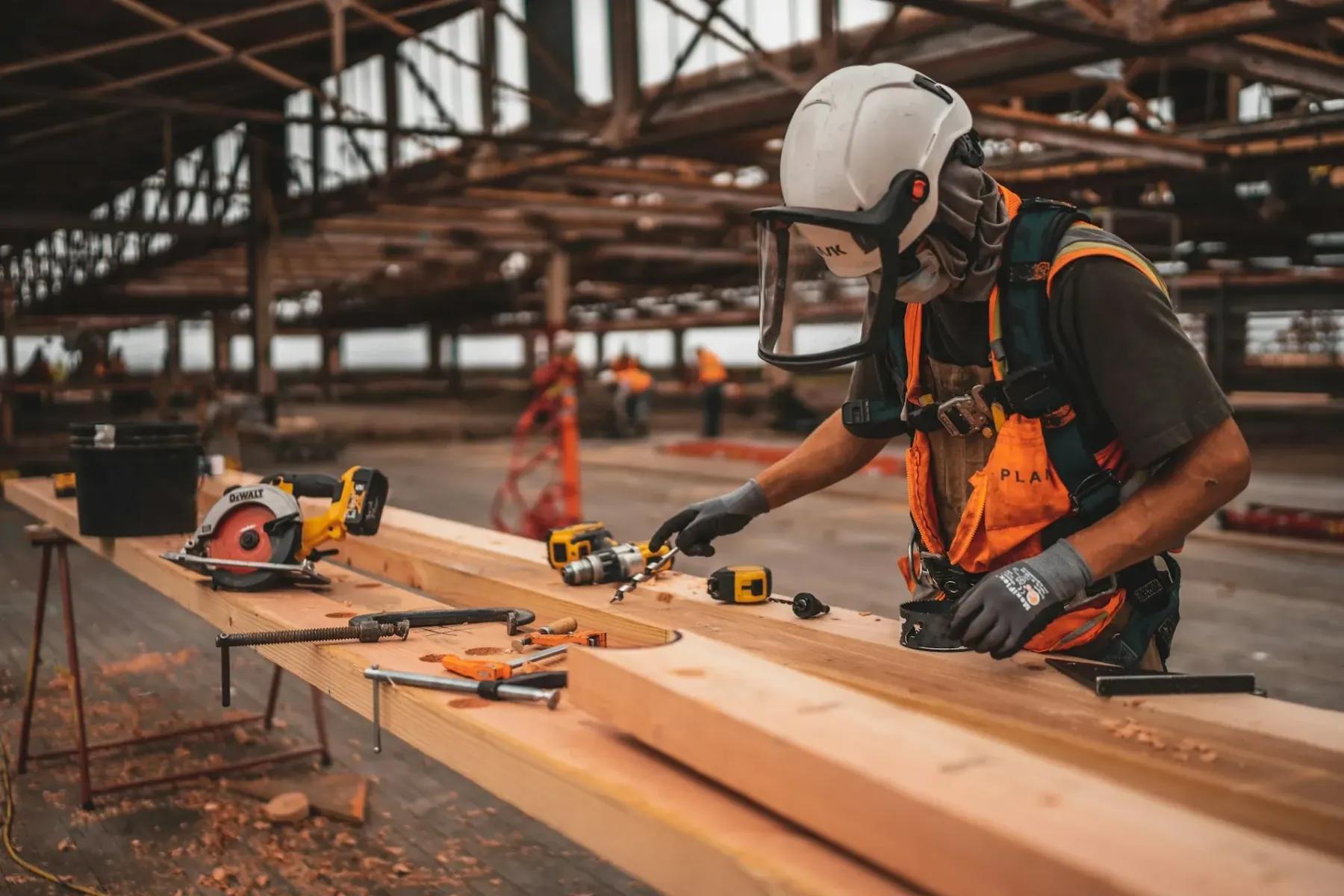 Builder working on site